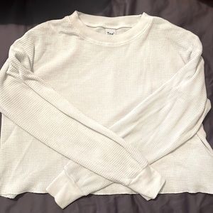 Aritzia tna white crop long sleeve